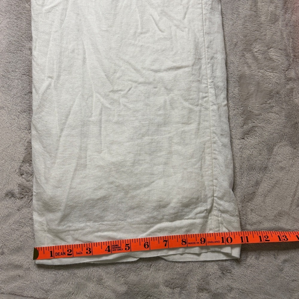 Abercrombie & Fitch White Wide Leg Lined Linen Blend Pants Womens (Fits 32x30) - Picture 10 of 10